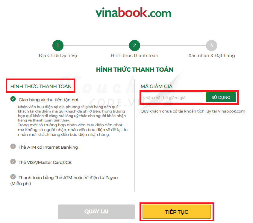 Hướng dẫn mua sách trên Vinabook