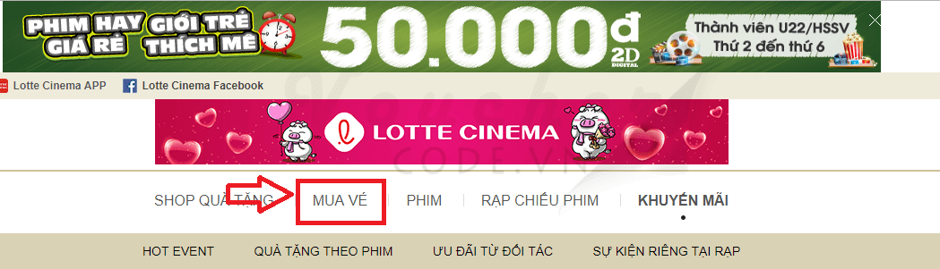 Mã giảm giá Lotte Cinema, Voucher mua vé xem phim Lotte 9K