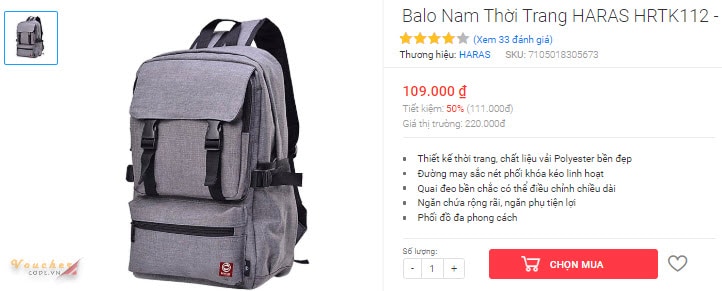 Balo Nam Thời Trang HARAS HRTK112