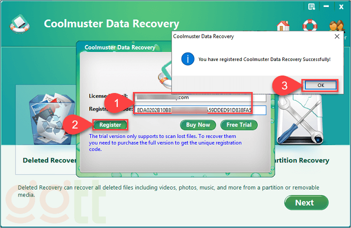 key day du coolmuster data recovery