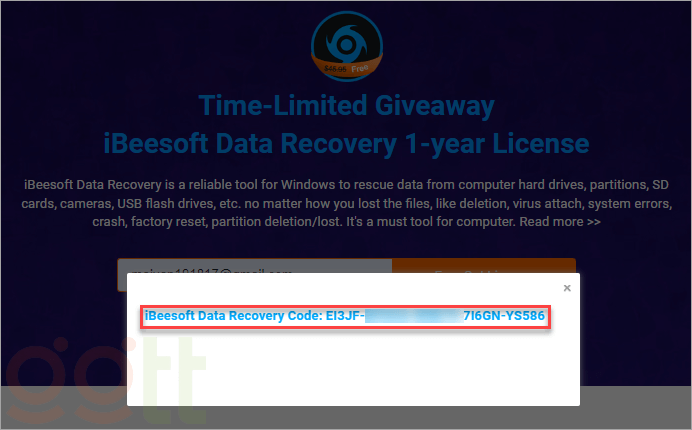 nhan key ban quyen cho ibeesoft data recovery for windows